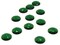 12 19mm Faceted Round Green Vintage West Germany Plastic Cabochons